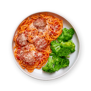 Speedy Spaghetti & Meatballs with Broccoli