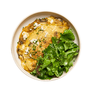 Omelette ail & fines herbes et champignons