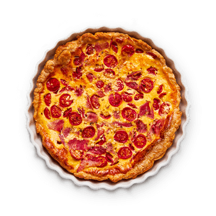 Quiche tomate, La Vache qui rit® & jambon