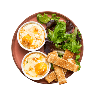 Oeufs cocotte au chorizo & petits pois