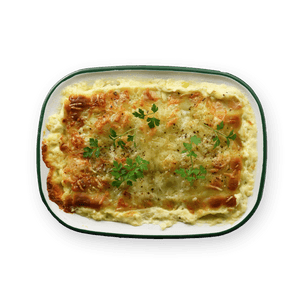 Gratin de ravioles au saumon