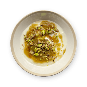 Yogurt and rhubarb compote