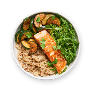 Pan-seared Salmon, Quinoa & Zucchini