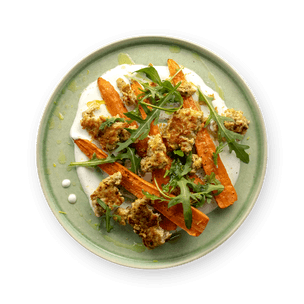 Turkey and Roasted Carrots with Yogurt Sauce