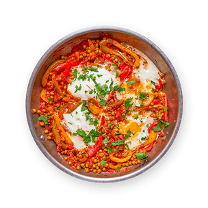 Pepper, Egg, & Pea Skillet