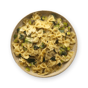 Gluten-free Pasta with Creamy Leeks