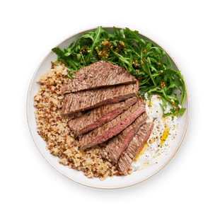 Steak bowl, quinoa & tzatziki