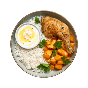 Bowl poulet, butternut & riz