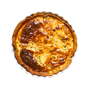 Quiche aux petits pois, jambon & La Vache qui rit