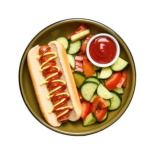 Hot dog & salade de crudités