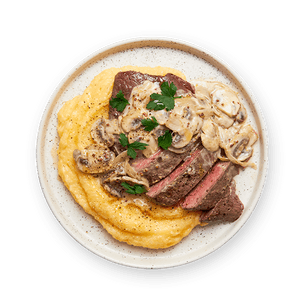 steak-creme-de-champignons-et-polenta