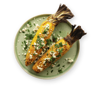 Roasted corn, Harissa & Feta