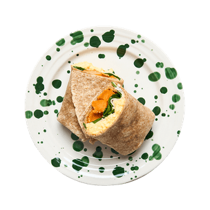 Chicken, sweet potato & scrambled egg wrap