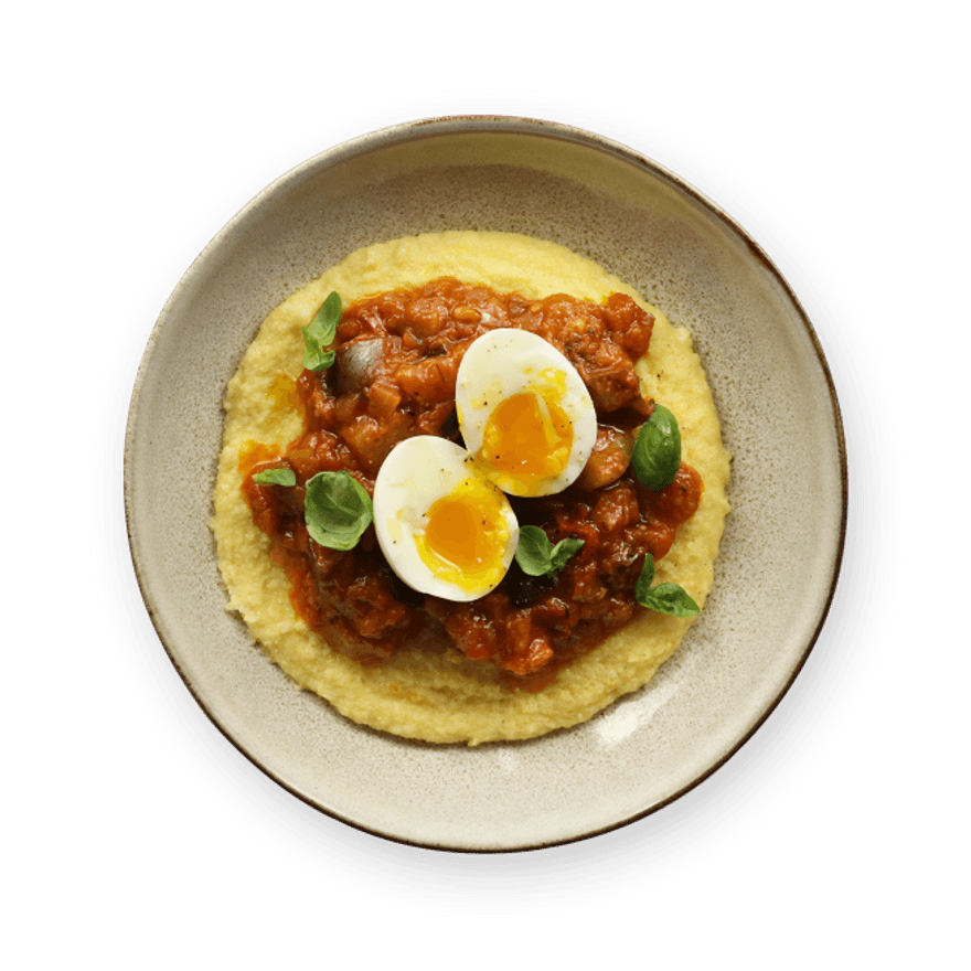 Polenta, ratatouille & œuf mollet