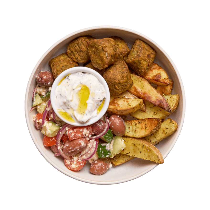 Bowl à la grecque, falafels & potatoes Bowl à la grecque, falafels & potatoes