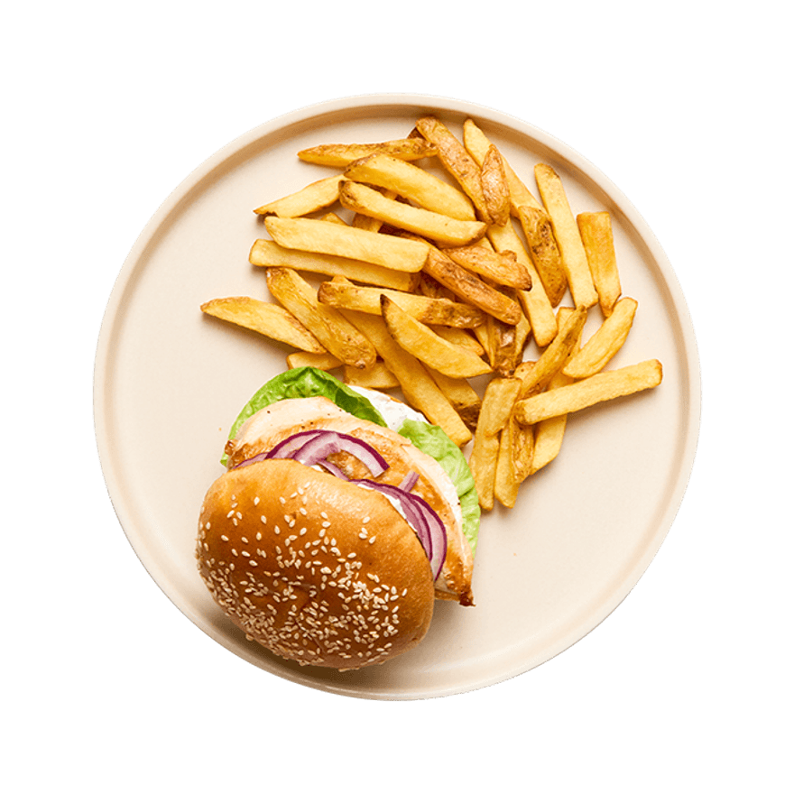 Burger de poulet à la grecque Burger de poulet à la grecque