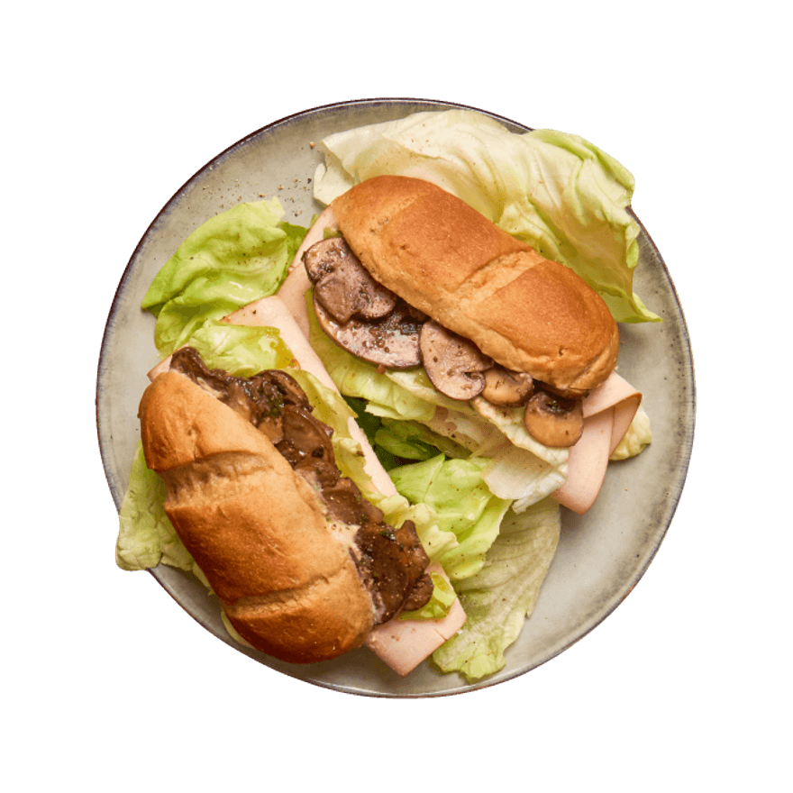 Sandwich poulet, champignons & houmous Sandwich poulet, champignons & houmous