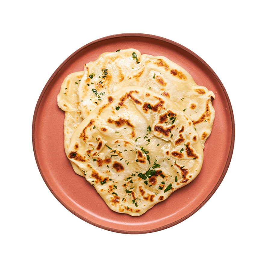 Cheese naan au beurre persillé