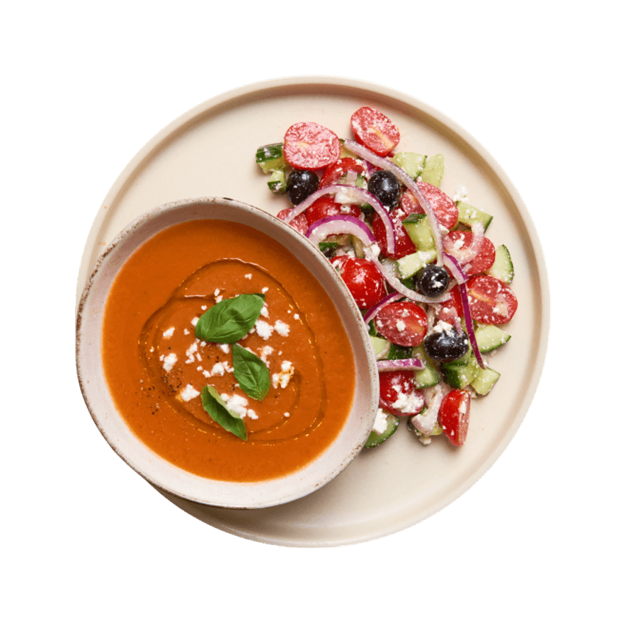 Salade à la grecque & gazpacho Salade à la grecque & gazpacho