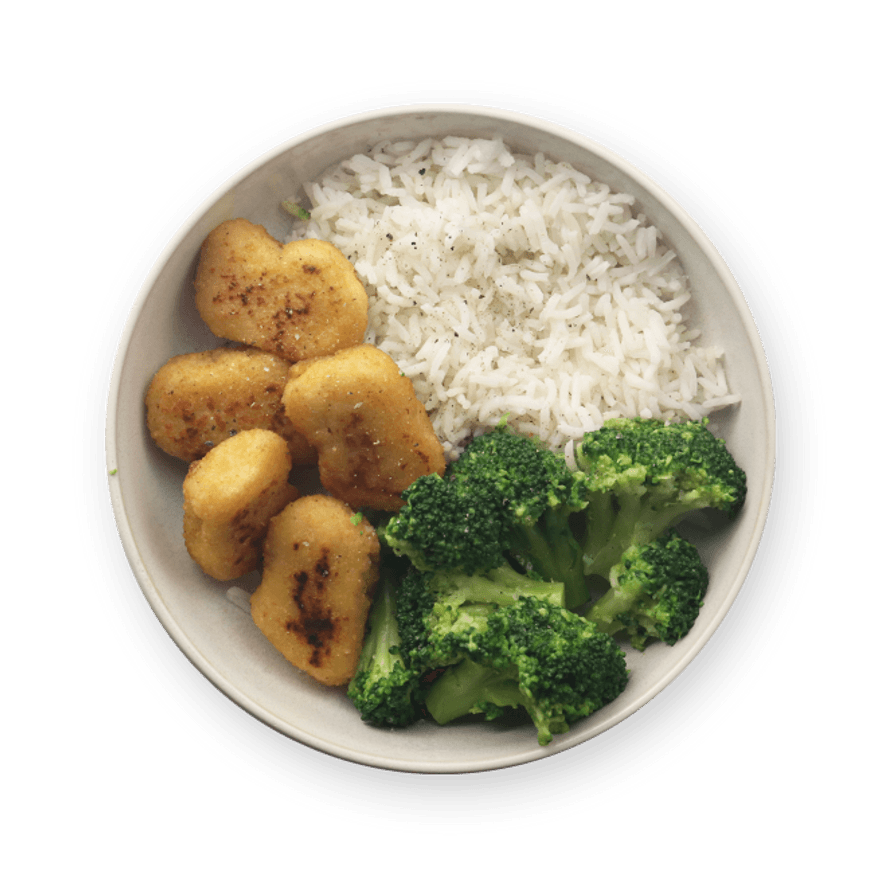Nuggets veggie, riz & brocolis