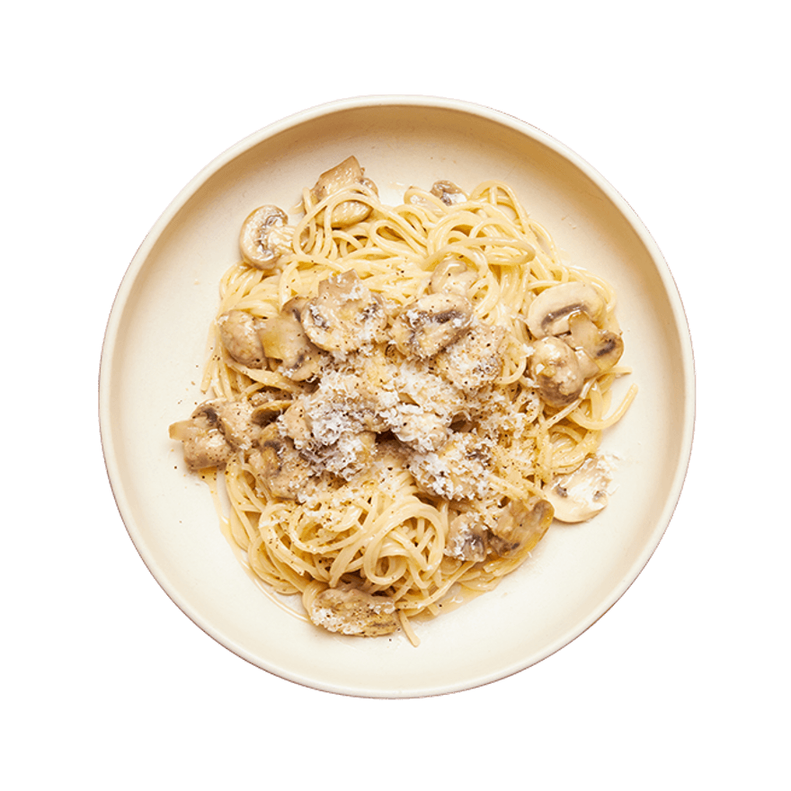 Spaghetti à la crème de champignons