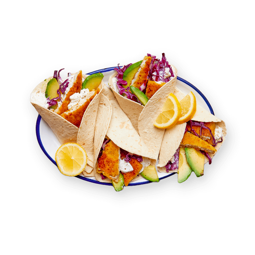 Fish tacos avocat & sauce yaourt
