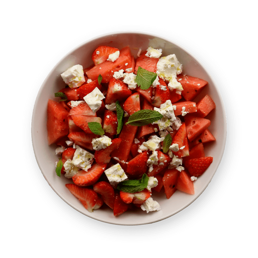 Salade pastèque fraise & feta