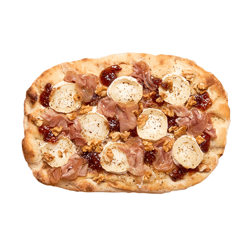 Pinsa au chèvre, jambon & figues Pinsa au chèvre, jambon & figues