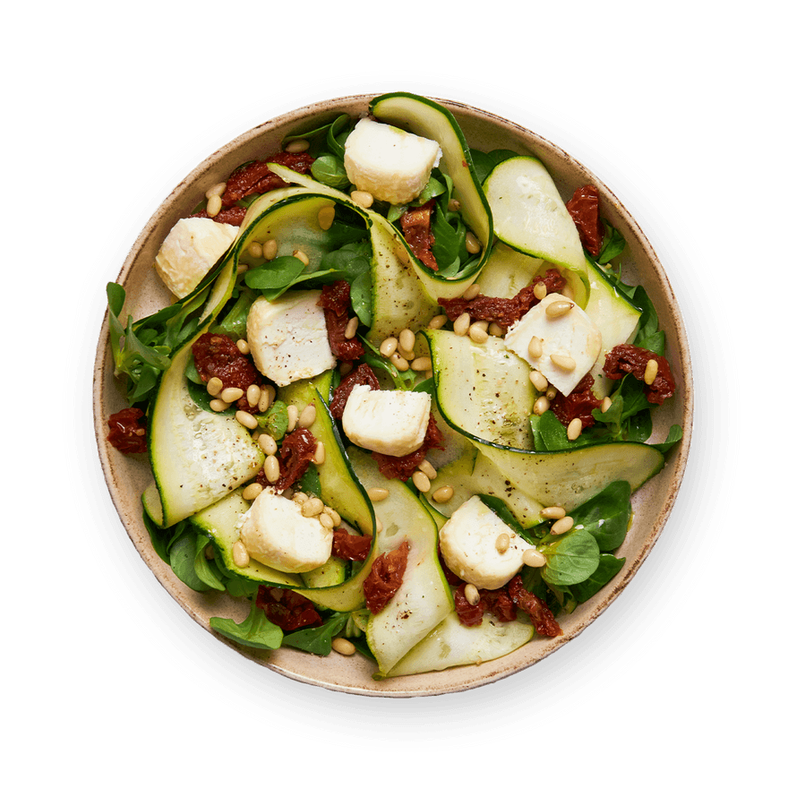 Salade courgette, crottin & tomate séchée