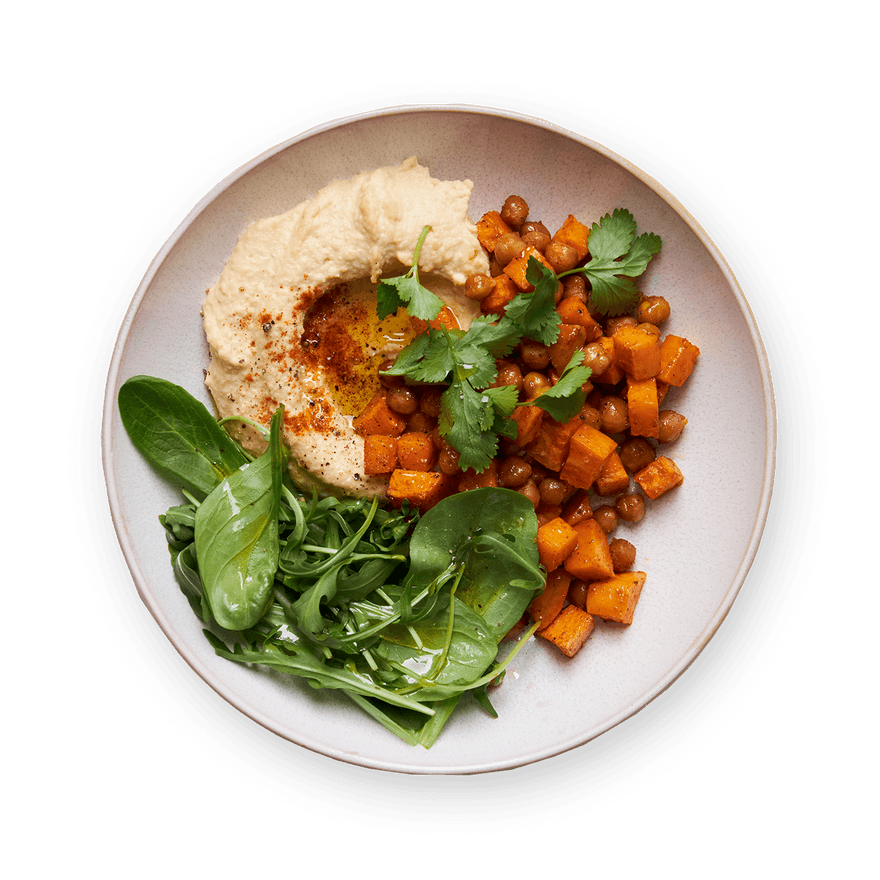 Roasted veggies & hummus bowl