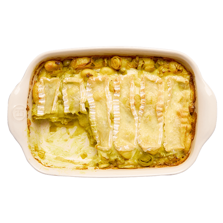 Gratin de gnocchi aux poireaux & Pont-l'Évêque Gratin de gnocchi aux poireaux & Pont-l'Évêque