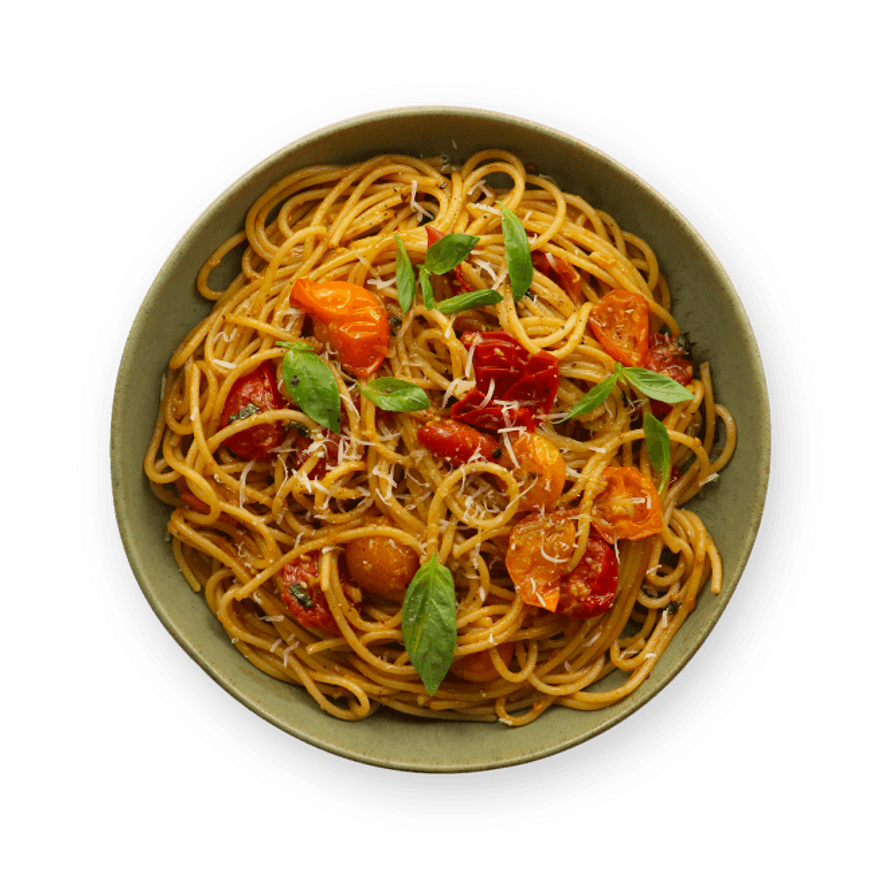 Cherry tomatoes spaghetti