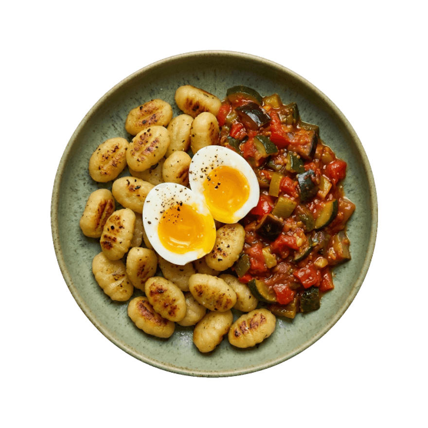 Gnocchi, ratatouille & œufs mollets Gnocchi, ratatouille & œufs mollets