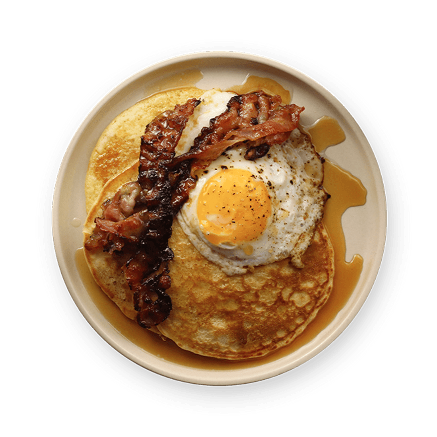 Eggs & bacon pancakes