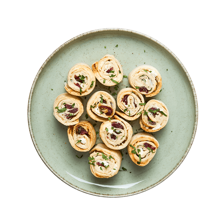 Wrap roulé à la crème de feta & cranberries Wrap roulé à la crème de feta & cranberries