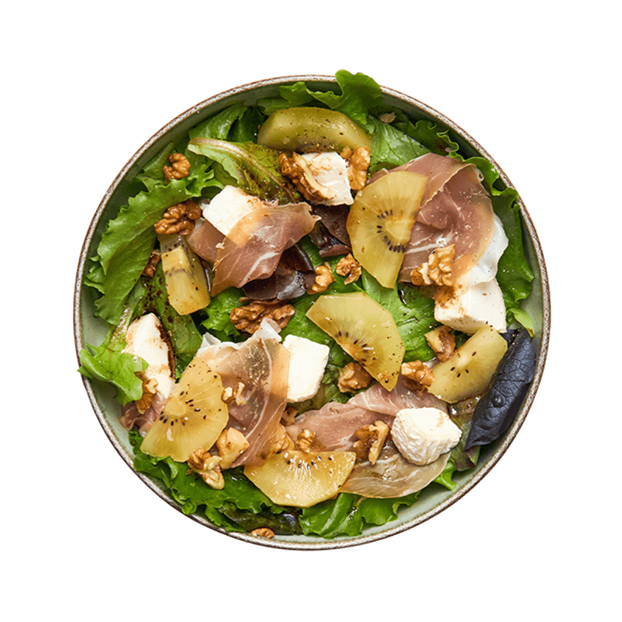 Salade vitaminée au jambon & chèvre Salade vitaminée au jambon & chèvre
