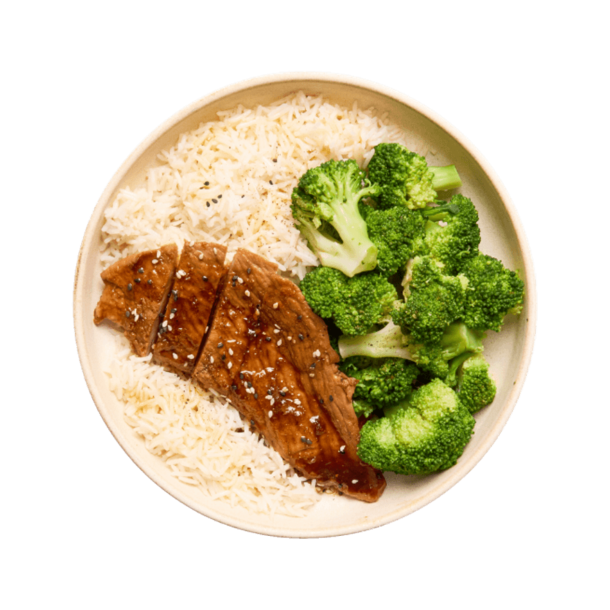 Escalope de veau à l'asiatique & riz Escalope de veau à l'asiatique & riz