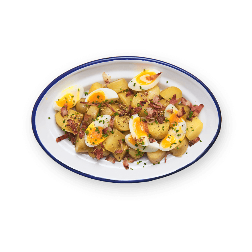 Salade de pommes de terre, œuf & lard