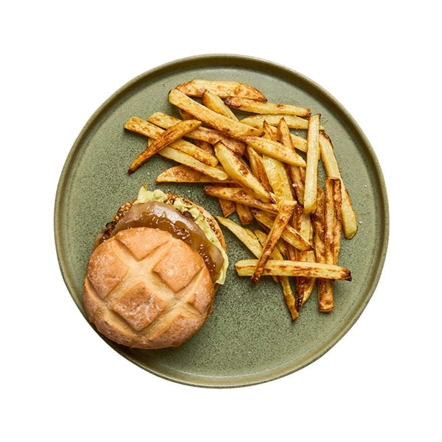 Burger à la parisienne & frites Burger à la parisienne & frites