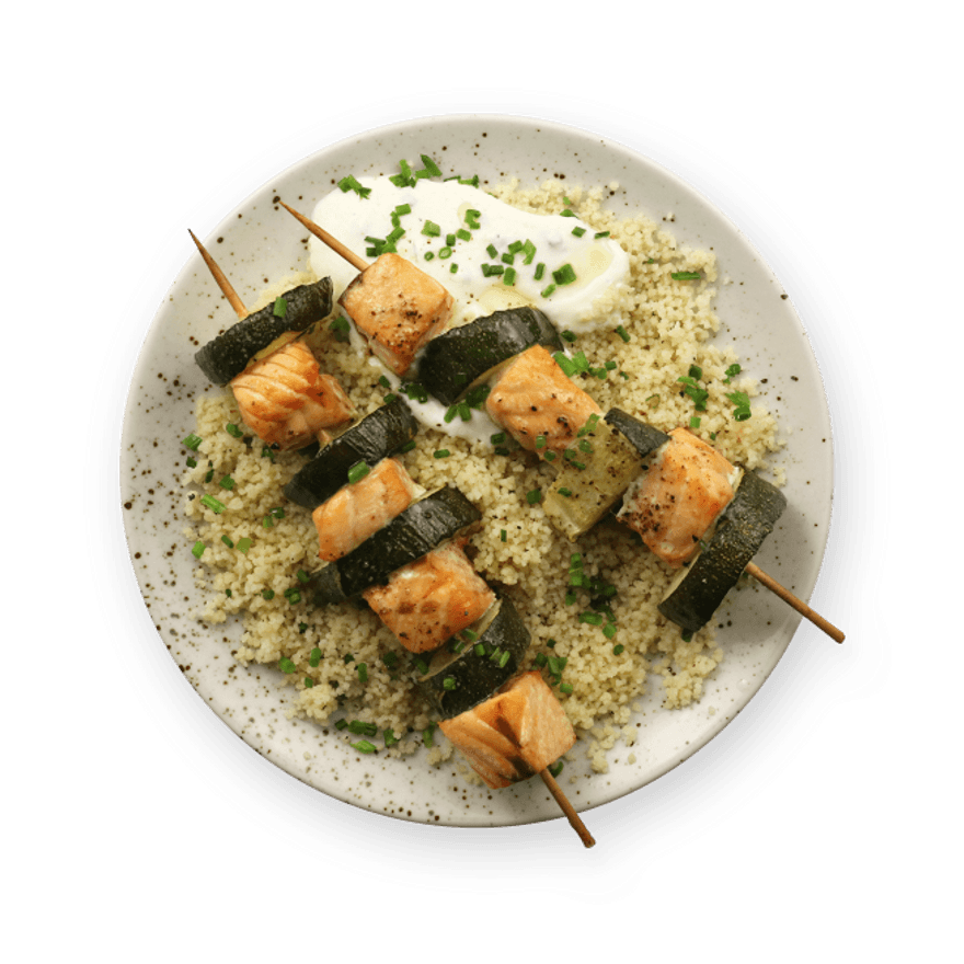 Brochette saumon & courgette