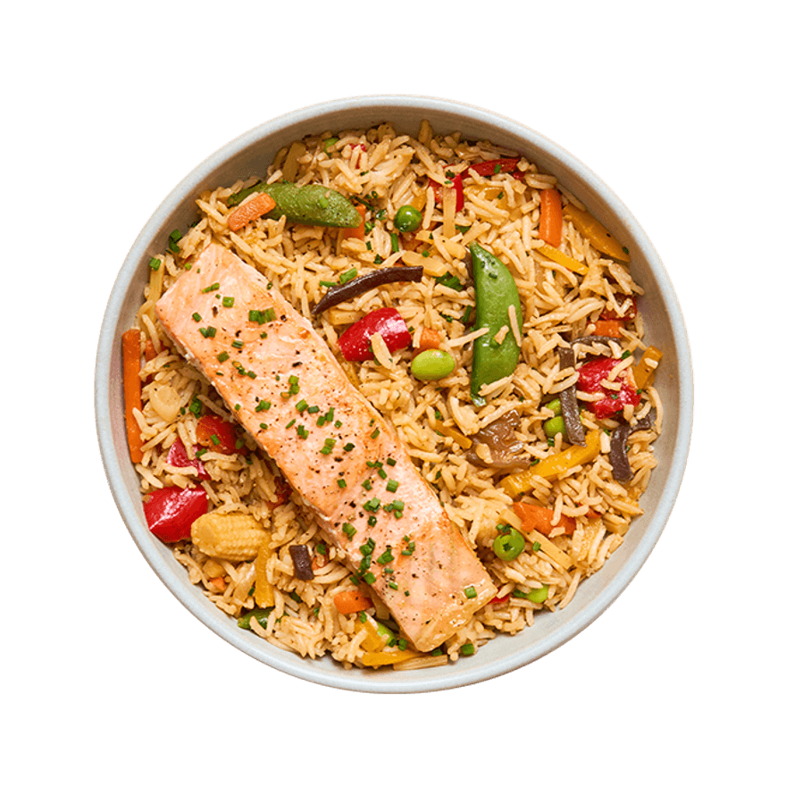 Saumon & riz sauté aux légumes Saumon & riz sauté aux légumes