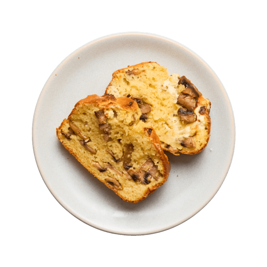 Cake champignons, fromage ail & fines herbes Cake champignons, fromage ail & fines herbes
