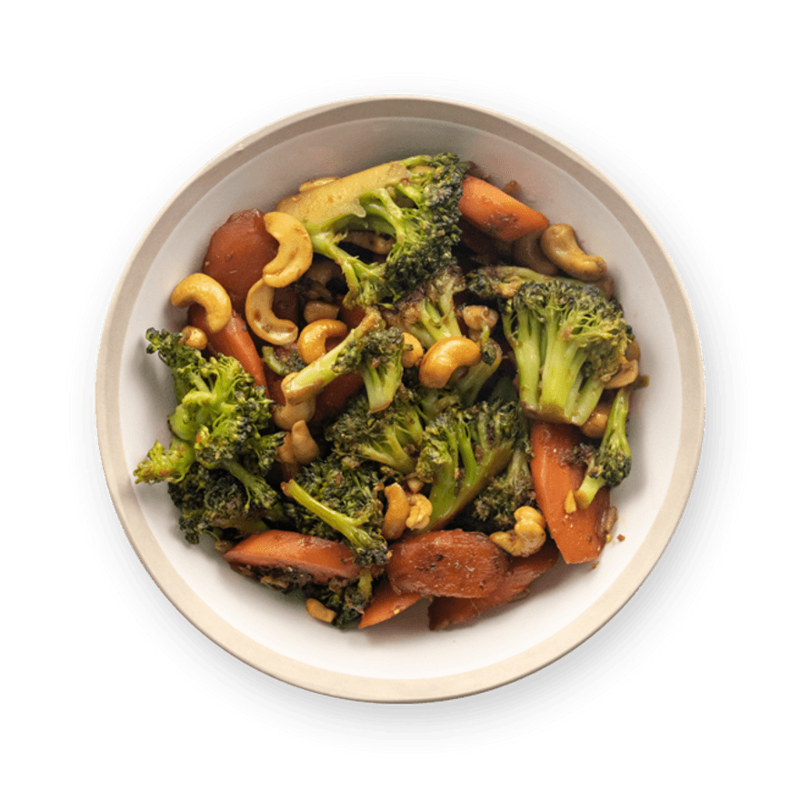 Légumes sautés, gingembre & cajou