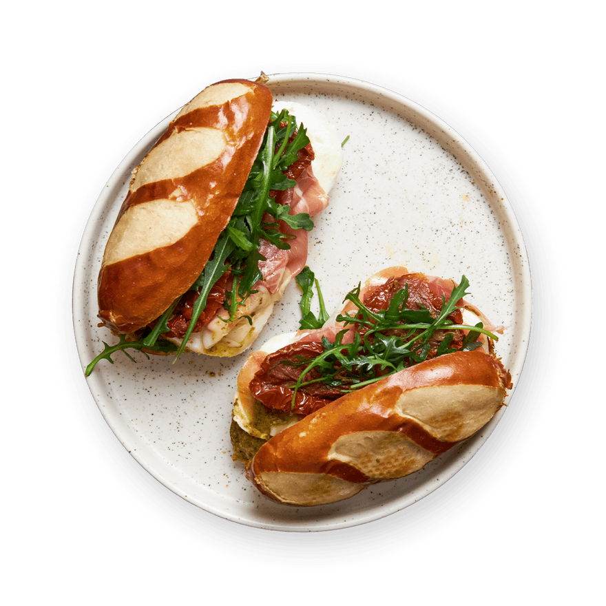 Sandwich italien au pain bretzel
