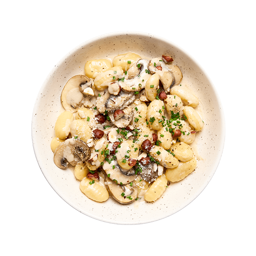 Gnocchi à la crème de parmesan & champignons Gnocchi à la crème de parmesan & champignons