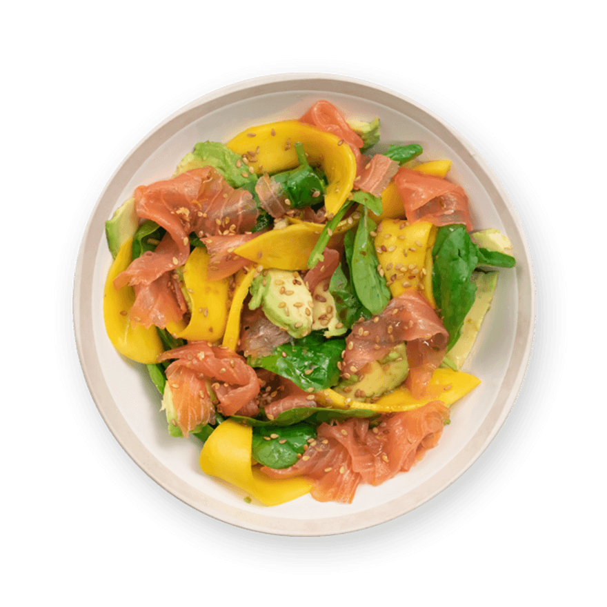 Salade saumon mangue avocat