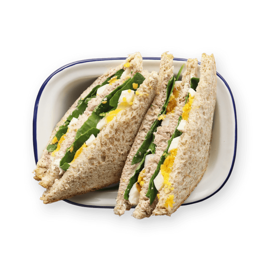 Club sandwich thon, épinard, œuf