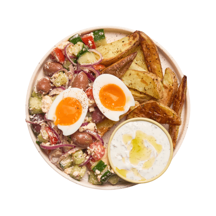 Bowl à la grecque, œuf & potatoes Bowl à la grecque, œuf & potatoes