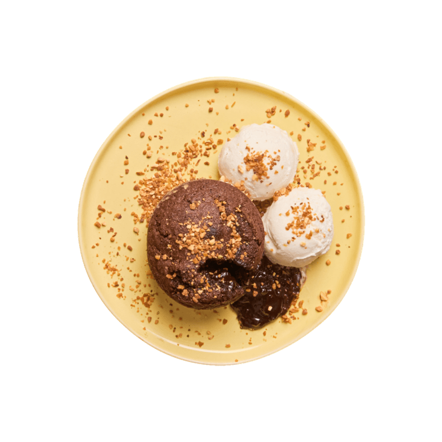 Cœur coulant au chocolat & glace à la vanille Cœur coulant au chocolat & glace à la vanille
