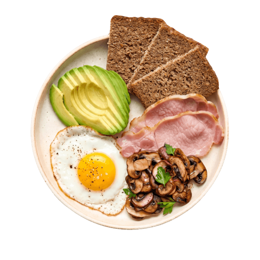 Œuf au plat, bacon & champignons Œuf au plat, bacon & champignons